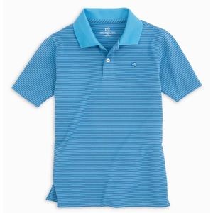 SOUTHERN TIDE FORT FREDERIK STRIPE PERF S/S POLO